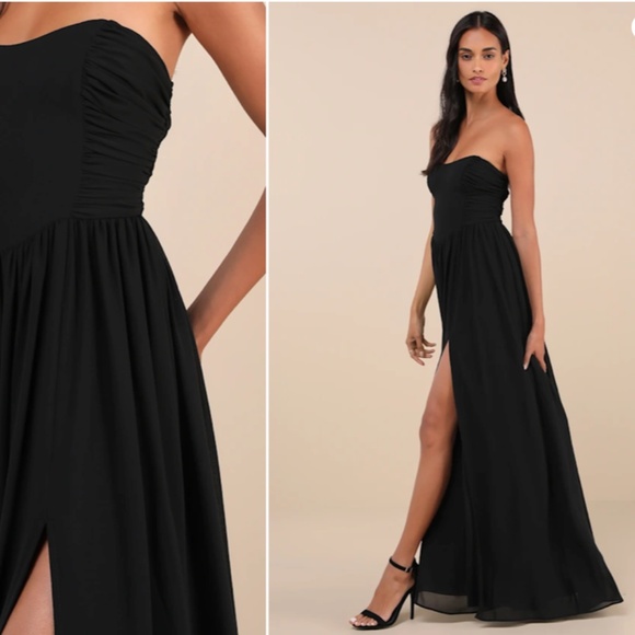 LULUS Prom Wedding Bridesmaid Sexy Flowy Romantic Elegant Chic Maxi Dress - Picture 4 of 6